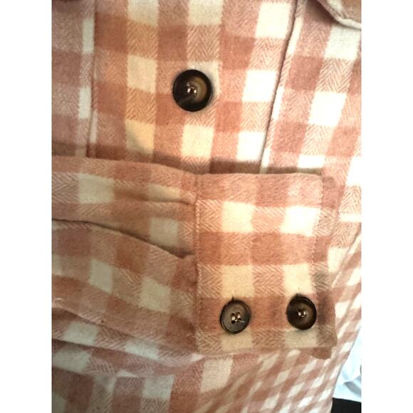 She & Sky Coral Plaid Shacket - Western Feminine - M - Picture 3 of 13